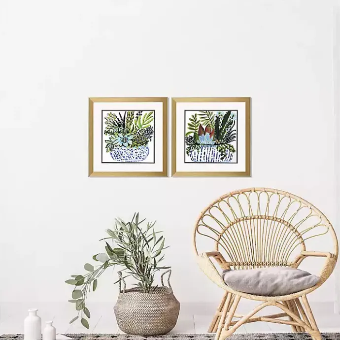 Outlet Kirklands Home Succulent Garden Framed Art Prints, Set of 2 Green