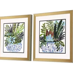 Outlet Kirklands Home Succulent Garden Framed Art Prints, Set of 2 Green