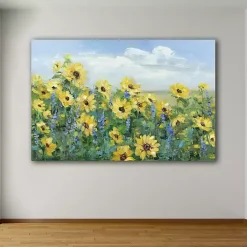 Hot Kirklands Home Sunflower Fields Forever Giclee Canvas Art Print Yellow
