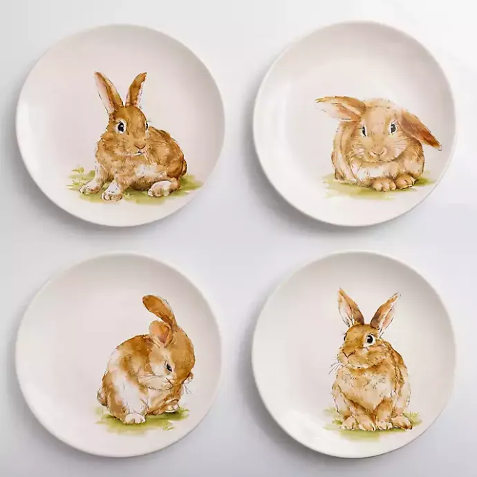 Online Kirklands Home Sweet Bunny Salad Plates, Set of 4