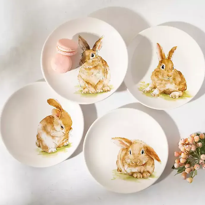Online Kirklands Home Sweet Bunny Salad Plates, Set of 4