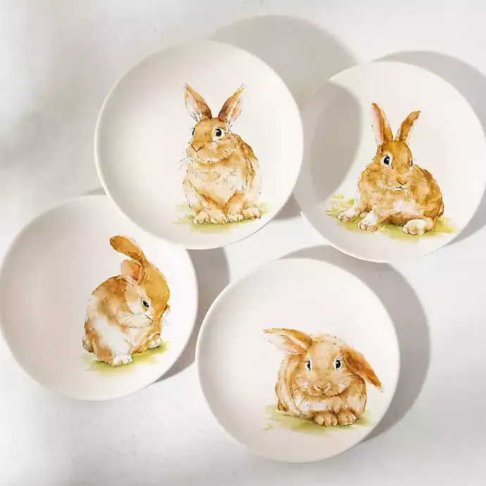 Online Kirklands Home Sweet Bunny Salad Plates, Set of 4