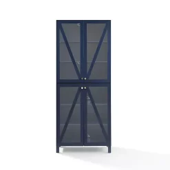 Clearance Kirklands Home Tall Navy Triangle 4-Door Wood Cabinet Blue
