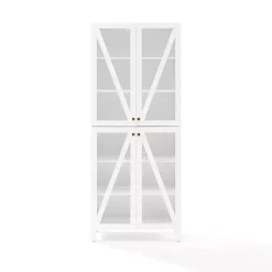 Outlet Kirklands Home Tall Triangle 4-Door Wood Cabinet White