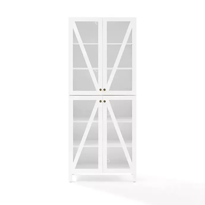 Outlet Kirklands Home Tall Triangle 4-Door Wood Cabinet White
