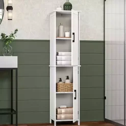 Online Kirklands Home Tall Wood 2-Door Storage Cabinet White