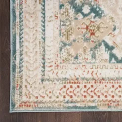 Kirklands Home Talula Teal Bohemian Vintage Area Rug, 5x7
