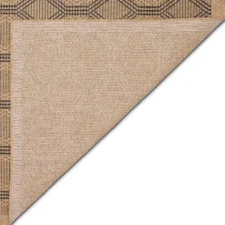 New Kirklands Home Tan & Black Diamonds Indoor/Outdoor Area Rug, 5x7
