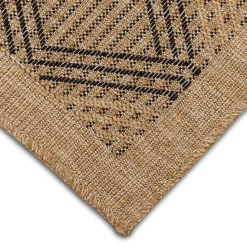 New Kirklands Home Tan & Black Diamonds Indoor/Outdoor Area Rug, 5x7