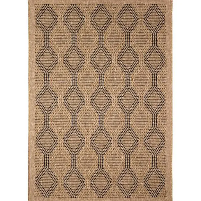 Clearance Kirklands Home Tan & Black Diamonds Indoor/Outdoor Area Rug, 7x9