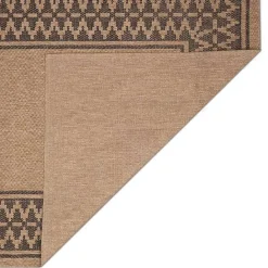 New Kirklands Home Tan & Black Zig Zag Indoor/Outdoor Area Rug, 5x7