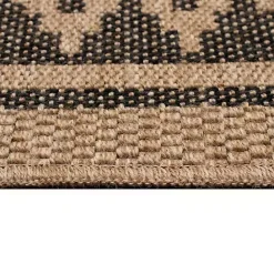 New Kirklands Home Tan & Black Zig Zag Indoor/Outdoor Area Rug, 5x7