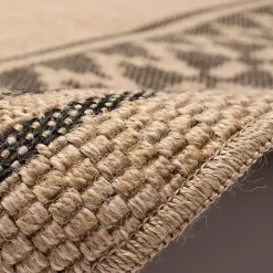 New Kirklands Home Tan & Black Zig Zag Indoor/Outdoor Area Rug, 5x7