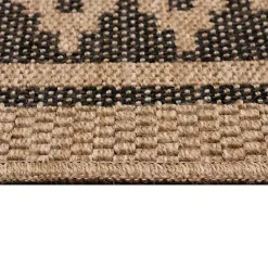 Kirklands Home Tan & Black Zig Zag Indoor/Outdoor Area Rug, 7x9