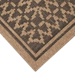 Kirklands Home Tan & Black Zig Zag Indoor/Outdoor Area Rug, 7x9