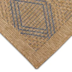 Kirklands Home Tan & Navy Diamonds Indoor/Outdoor Area Rug, 5x7
