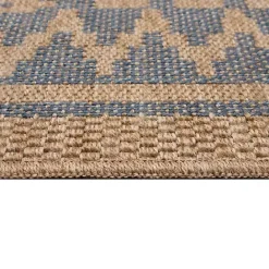 Clearance Kirklands Home Tan & Navy Zig Zag Indoor/Outdoor Area Rug, 7x9