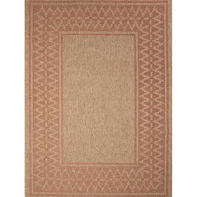 Discount Kirklands Home Tan & Orange Zig Zag Indoor/Outdoor Area Rug, 5x7