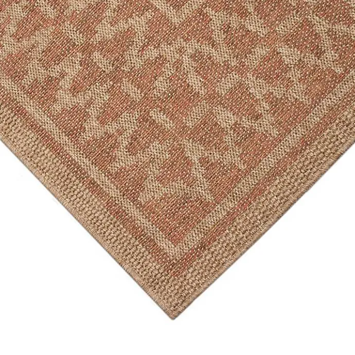 Discount Kirklands Home Tan & Orange Zig Zag Indoor/Outdoor Area Rug, 5x7