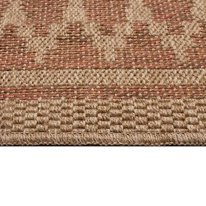 Discount Kirklands Home Tan & Orange Zig Zag Indoor/Outdoor Area Rug, 5x7