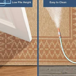 Sale Kirklands Home Tan & Orange Zig Zag Indoor/Outdoor Area Rug, 7x9