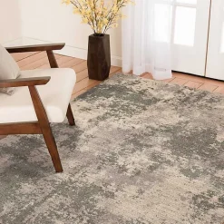 Hot Kirklands Home and Black Abstract Livs Area Rug, 5x7 Tan