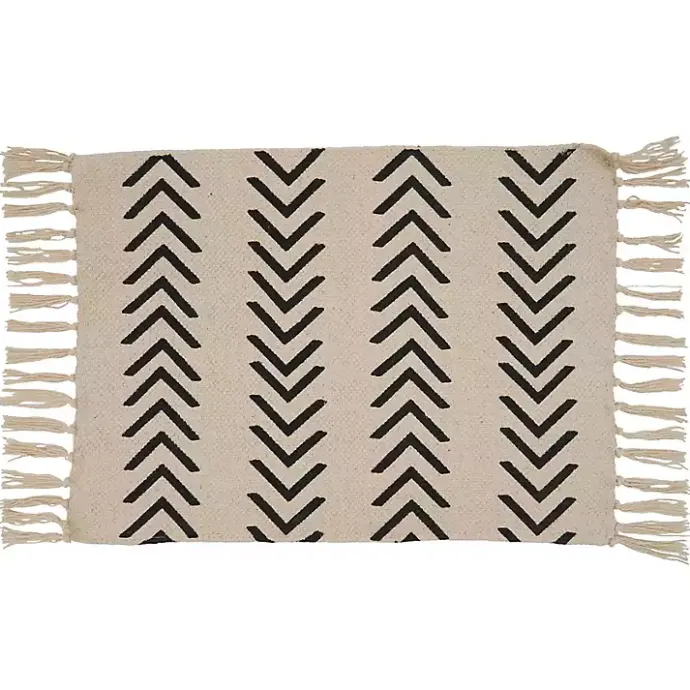 Clearance Kirklands Home Tan and Black Chevron Cotton Placemats, Set of 4