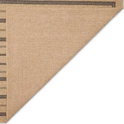 New Kirklands Home Tan and Black Framed Indoor/Outdoor Area Rug, 7X9