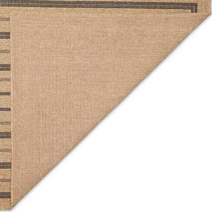 New Kirklands Home Tan and Black Framed Indoor/Outdoor Area Rug, 7X9