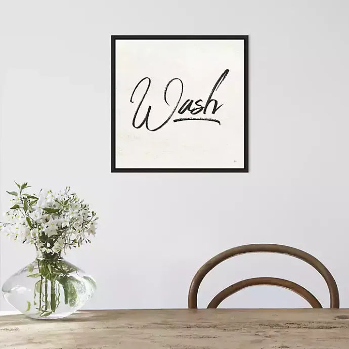 Kirklands Home Tan and Black Wash Laundry Framed Wall Plaque