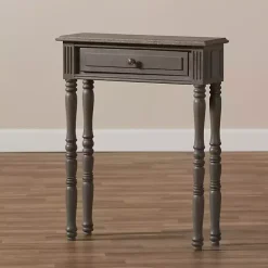 Hot Kirklands Home Tan and Gray Ornate Ball Turned Console Table