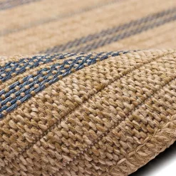 Outlet Kirklands Home Tan and Navy Framed Indoor/Outdoor Area Rug, 7x9