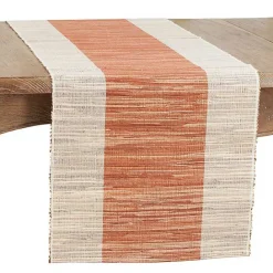 Best Kirklands Home Tan and Orange Shimmer Banded Table Runner