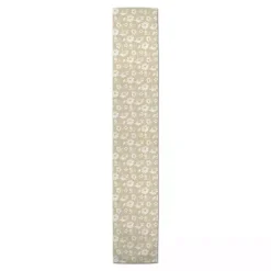 New Kirklands Home Tan and White Wildflower Table Runner, 90 in.