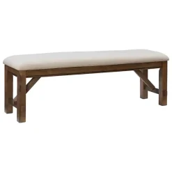 Clearance Kirklands Home Basketweave Upholstered Wood Bench Tan