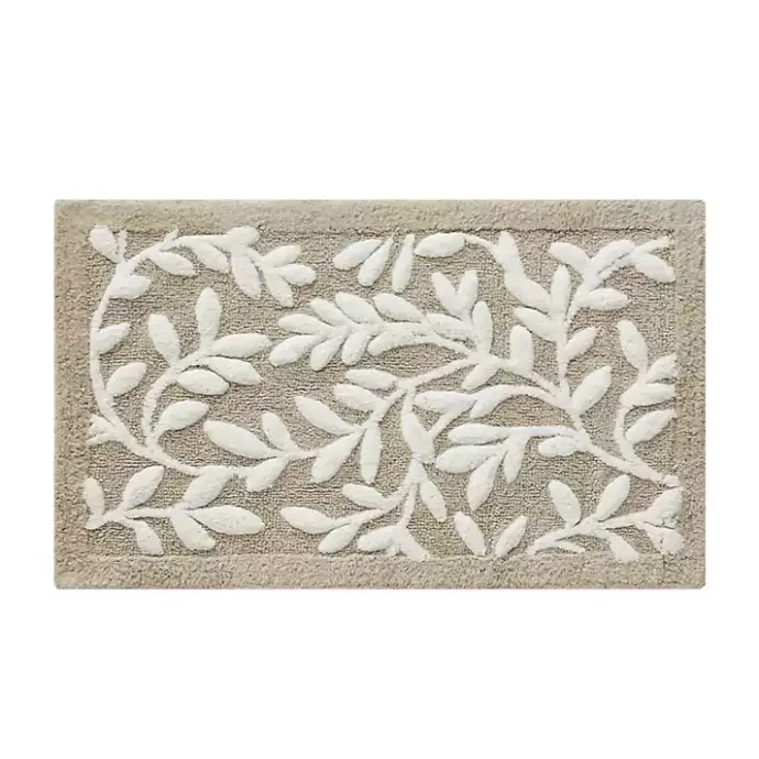 Online Kirklands Home Tan Botanical Cotton Bath Mat, 34 in.