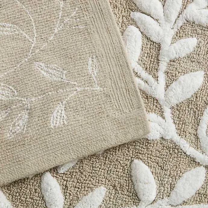 Online Kirklands Home Tan Botanical Cotton Bath Mat, 34 in.