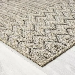 Sale Kirklands Home Chevron Indoor/Outdoor Area Rug, 5x7 Tan