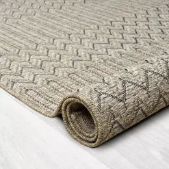 Sale Kirklands Home Chevron Indoor/Outdoor Area Rug, 5x7 Tan