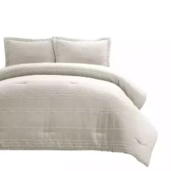 Online Kirklands Home Clipped Stripe 3-pc. Full/Queen Comforter Set Tan