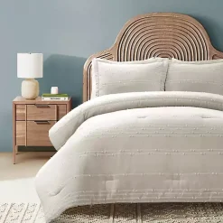 Online Kirklands Home Clipped Stripe 3-pc. Full/Queen Comforter Set Tan