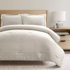 Online Kirklands Home Clipped Stripe 3-pc. Full/Queen Comforter Set Tan