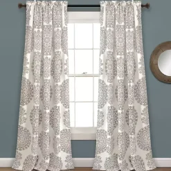 Clearance Kirklands Home Evie Medallion Curtain Panel Set, 95 in. Tan