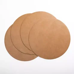 Discount Kirklands Home Faux Leather Round Placemats, Set of 4 Tan