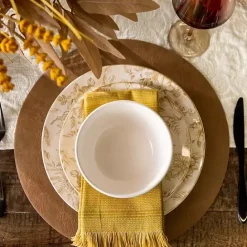 Discount Kirklands Home Faux Leather Round Placemats, Set of 4 Tan