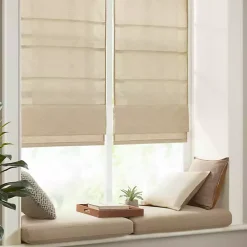 Outlet Kirklands Home Faux Silk Room Darkening Roman Shade, 31 in. Tan