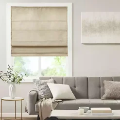 Online Kirklands Home Faux Silk Room Darkening Roman Shade, 33 in. Tan