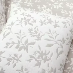 New Kirklands Home Tan Floral Reversible 3-pc. King Quilt Set