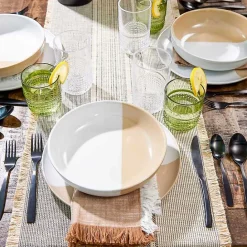 Outlet Kirklands Home Tan Half Dipped Reactive Dinner Plate
