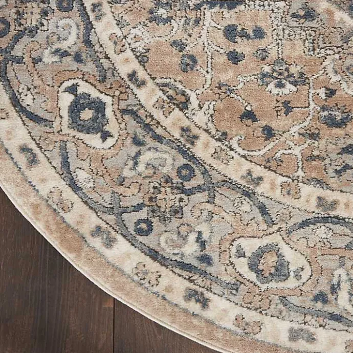 Hot Kirklands Home Tan Navaro Medallion Round Area Rug, 5 ft.